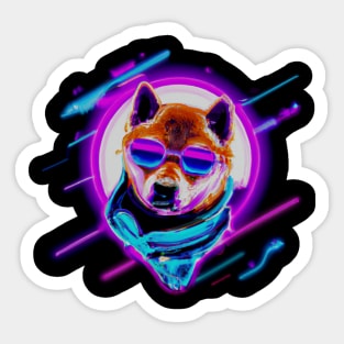 Synthwave Corgi Part 2 Sticker